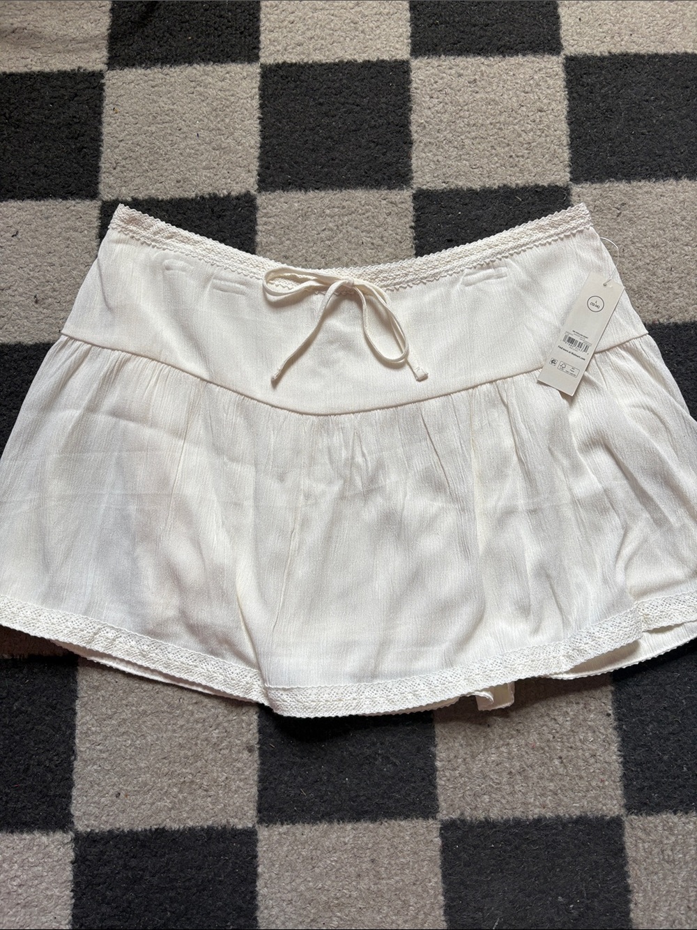 NWT Cream Skirt with Crochet Trim